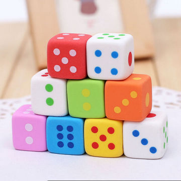 Kids Creative Rubber Dice Shape Game Pencil Eraser Stationery Student Award