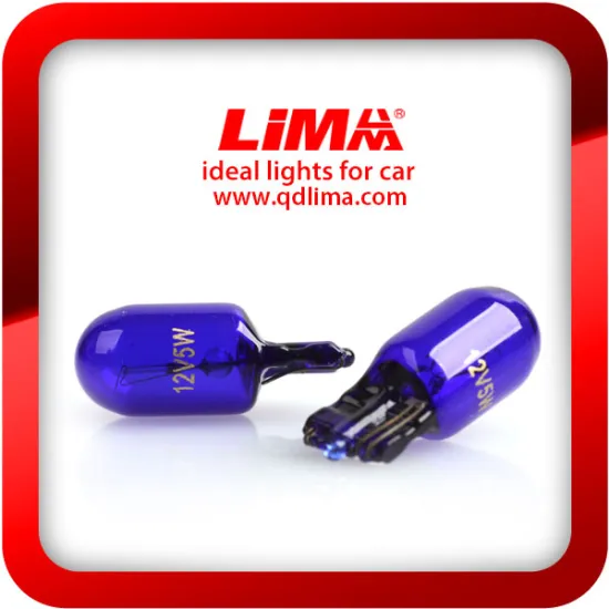 Limastar Auto lamps halogen miniature bulbs t10 w5w 12v 5w clear original blue 4300K DRL Lamps