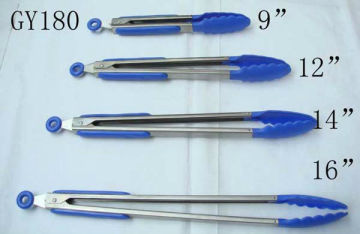 Food grade stainless steel kitchen tongs BBQ tongs serving food tongs