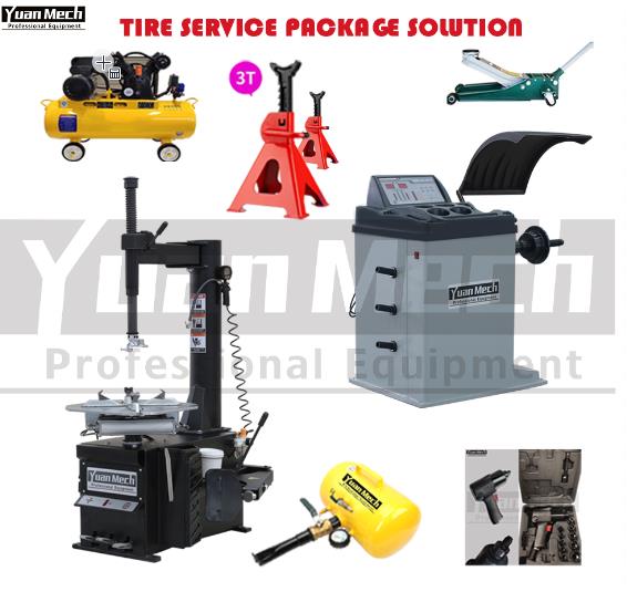 Tire Changer Wheel Balancing Machine and Jack Combo