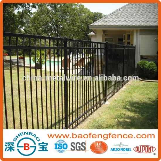 1200 High Security Black Flat Top Aluminum Garden Edging Fence Panel For USA CA AU NZ Market (Factory & Exporter)