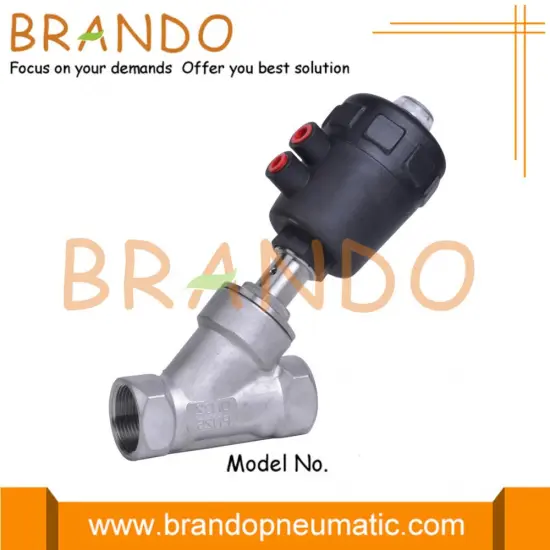 1 1/4'' DN32 PN25 Pneumatic Angle Seat Valve