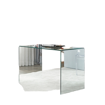 Simple Transparent Glass Computer Desk for Home and Office