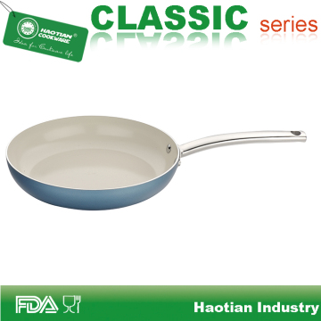 Aluminum Metallic Ceramic Non Stick Fry Pan With Stainless Steel Handle