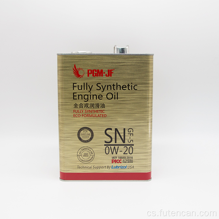 4litrová čtvercová plechovka na motorový olej