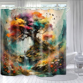 digital printing contemporary shower curtain