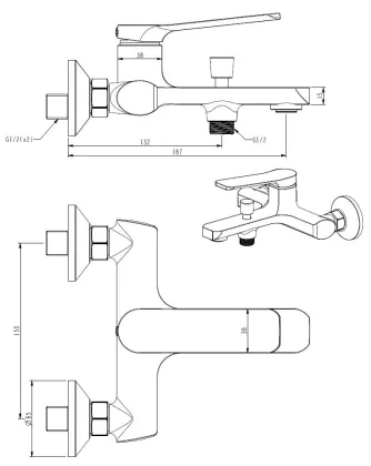 Single Lever Bath Mixer Tap