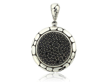 Pendente tondo oro con diamante falso
