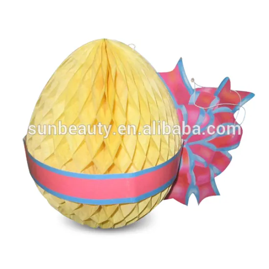 Easter Egg Shaped Honeycomb Decorations Tissue Paper Honeycomb