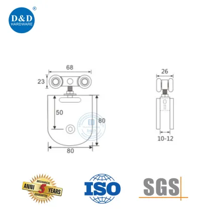 Glass Door Hanging Gate Roller Sliding Door Hardware