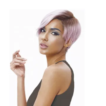 Hot purple Pixie cut lace front wigs 100% Virgin Human Hair Wigs 613 Lace U Part Wigs  For Black Women