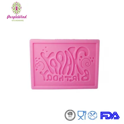 Cake Mold Happy Birthday Decor Silicone Mould Color Pink