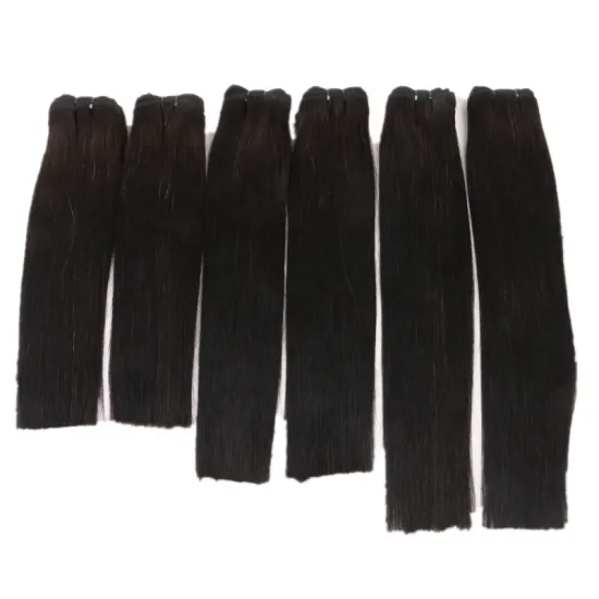 Harmony hair Stock 12 14 16 inch natural black color human hair extension bundles remy cuticle aligned virgin hair