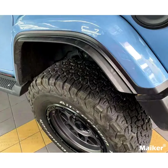 Maiker Manufacturer Original Low Fender Flares Extensions Trim with Rivet for Jeep Wrangler JL Accessories