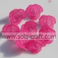 Perline a forma di rosa opache in plastica di moda con un design raffinato per gioielli ornamentali