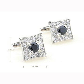 Square Mens Ziron Cufflinks Plated Stainless Steel
