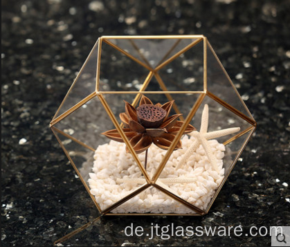 Rundes, klares, geometrisches, quadratisches Hängeterrarium aus Glas