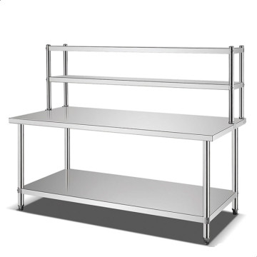 Commercial Kitchen Food Preparing Table - WT-60120F 1.2M Stainless Steel with Over Shelving