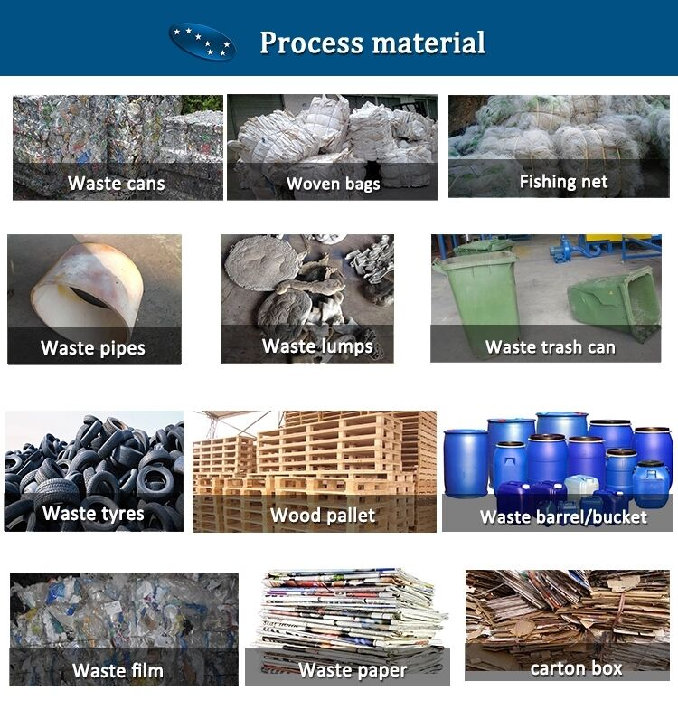 Double shaft shredder process material