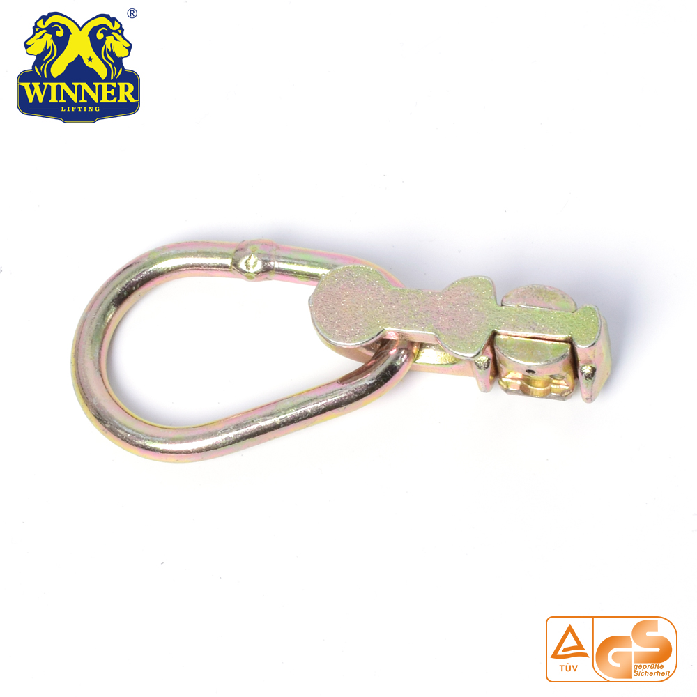 Yellow Zinc Plated L Track Double Stud Fitting With Oval Ring