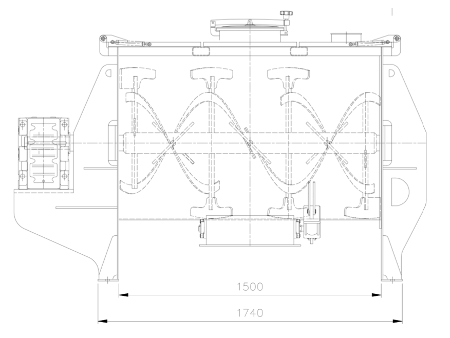 100-1000L Ss304 Horizontal Ribbon Blender