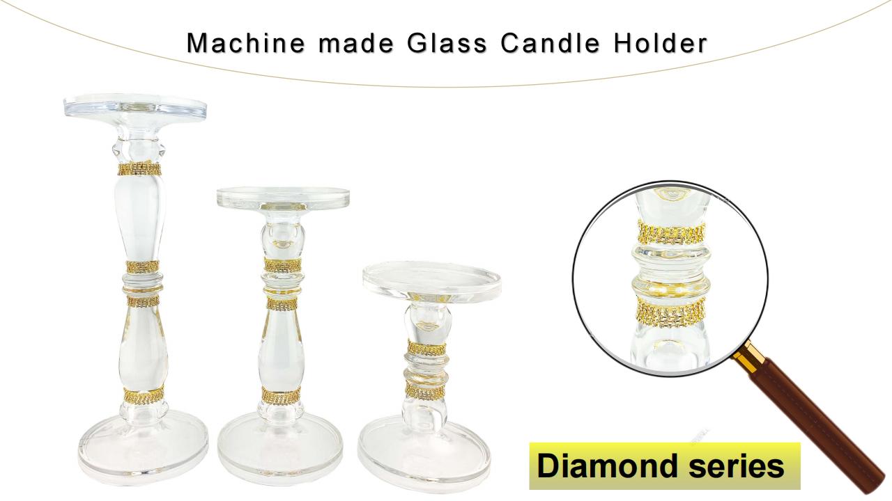 Machine Made Glass Candle Holder 07