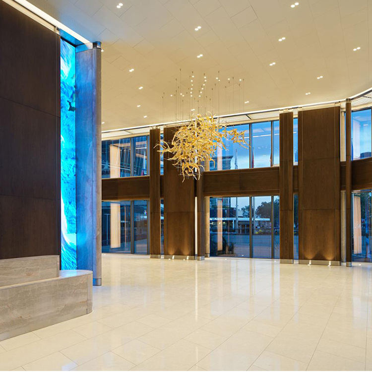 Luxury hotel project glass gold led chandelier