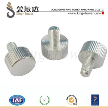 Custom white color carbon steel knurled cap head height adjustment screws, thumb screws and adjustment screws for equipments