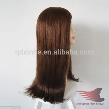 24inch #8 glueless medical wig for bald silk top silicone human hair wig