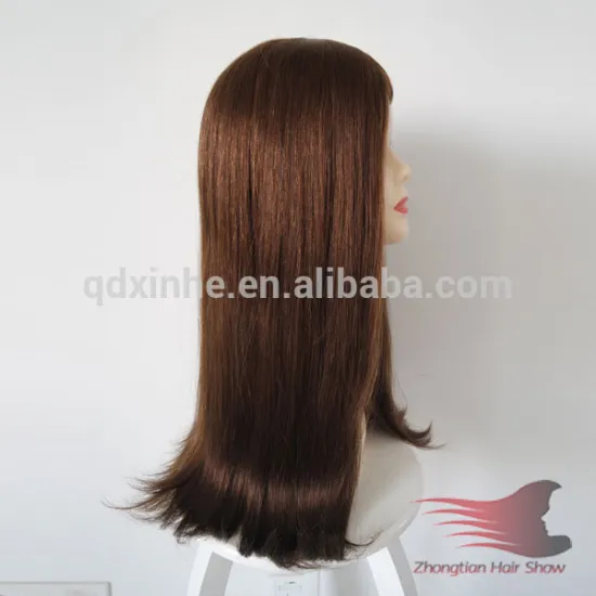 24inch #8 glueless medical wig for bald silk top silicone human hair wig