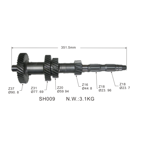 GEARBOX SHAFT FOR ISUZU 4JA1 - 8-94435-144-1 / 8944351441 / 8-94469-524-1 / 8944695241 / MSG5E-1701301 / MSG5E-1701017-2