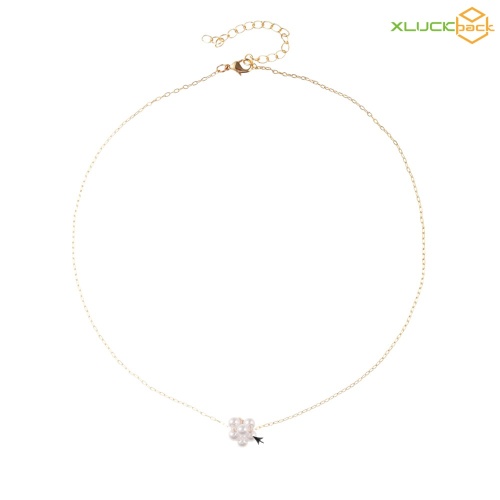 Pearl Flower 18k Vintage Simple Necklace for Women
