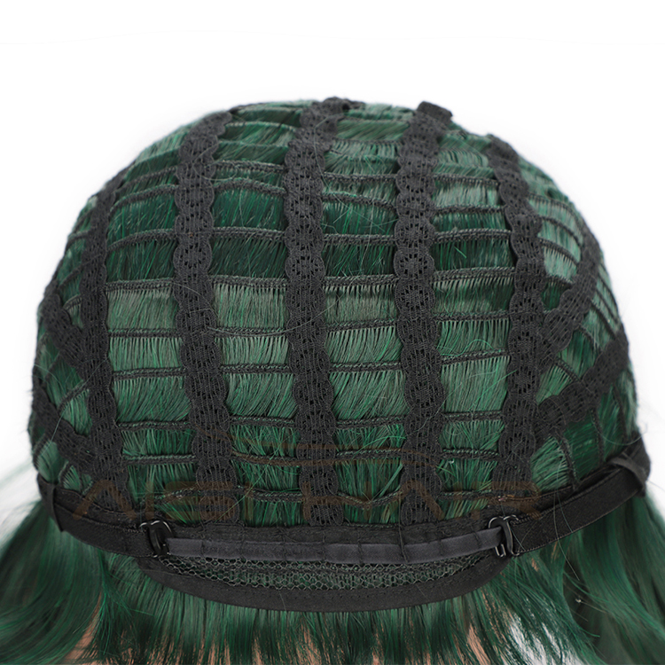 Aisi Hair Green Black Mixed Colors Short Straight Bob Wigs Synthetic Short Straight Bob Wigs For Women