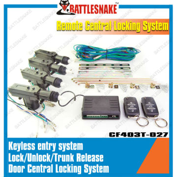 Auto lock and unlcok car remote central door locking system with positive and negative trigger of trunk release output