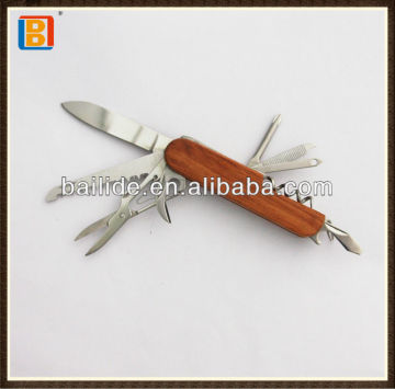 2017 High Quality Promotion Rose Wood Handle Folding Multi Function Gift Pocket Swiss Knife Items