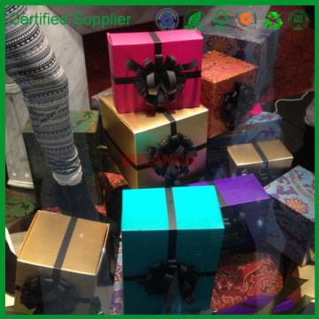 colorful paper boxes with black ribbon and bow (M-10247)