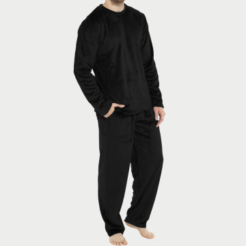 Coral Velvet Pyjama Set: Herbstinter Winter warmes Fleece 2 -Stück -Anzug