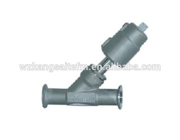 tr-clamp angle seat valve with stainless steel head