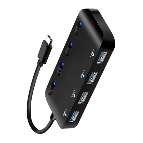 4 Port USB Hubs USB3.0 4-Port Multi Hub Expansion With LED Switch Manufactory