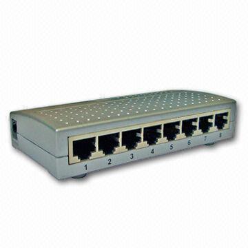 Network Switch with 8/10/100MB Automatic-negotiation Ports, Automatic Learning and Update