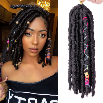 AliLeader High Quality Cheap Price Synthetic Dreadlocks Hair Attachment Goddess Faux Locs Crochet Braid Hair For African