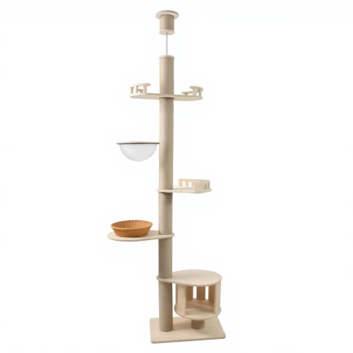 Custom Made Modern Large Indoor Wooden Cat Tree Tower Multi Tier Playground Sleeping Nest Durable Construction Wholesale