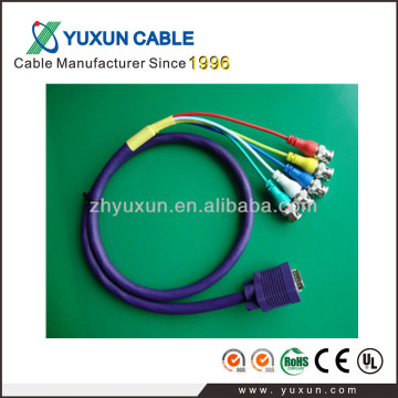 High quality and speed VGA to 5BNC AV Cable assembly