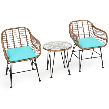 3PCS Patio Rattan Bistro Set