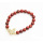 Red Jasper 8MM Round Beads Stretch Gemstone Bracelet with Diamante Butterfly alloy Piece