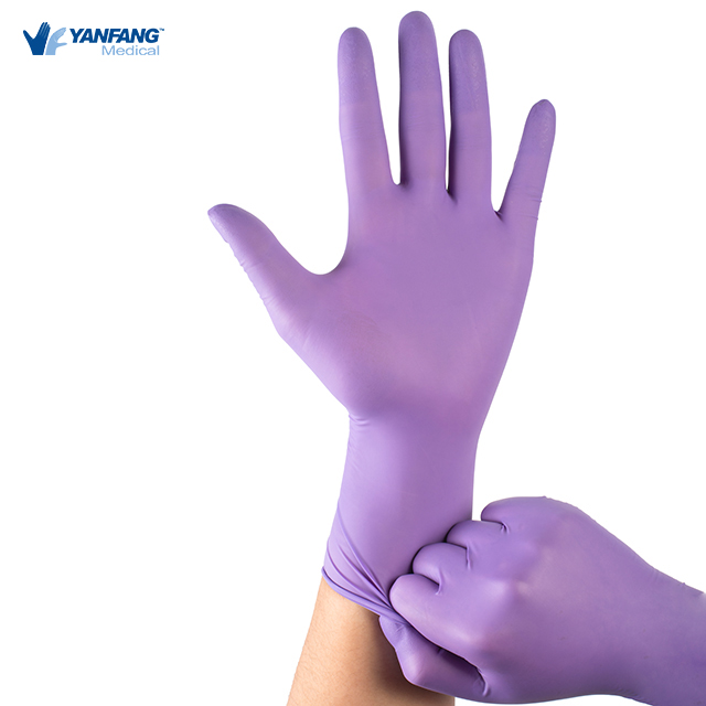 Gants de nitrile jetable sans poudre sans poudre