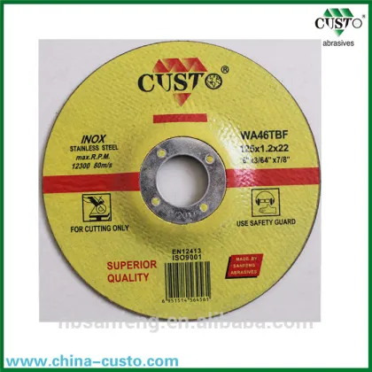 T42-230x2x22.2 EN12413 standard depressed centre cutting disc for inox