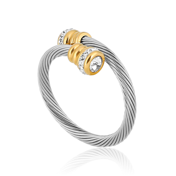 Wholesale Anti-Fade Stainless Steel Chic Gold Plated Rings