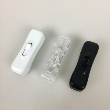 Black, White, or Transparent 304 Type Cord Inline Switch for Lamp and Power On-Off Control