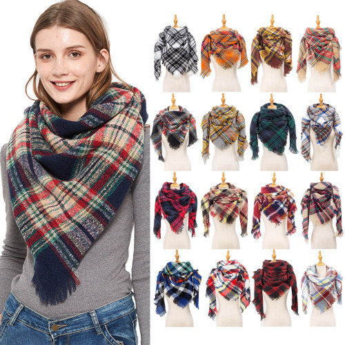 Scarves Wrap Scarf Fashion Women Men Unisex Warm Long Shawl Wraps Large Scarves Knit Cashmere Tassel Plaid Winter Scarves